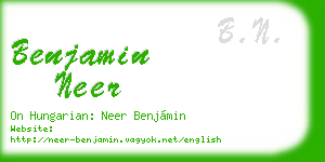 benjamin neer business card